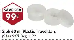 Princess Auto 2 pk 60 ml Plastic Travel Jars offer