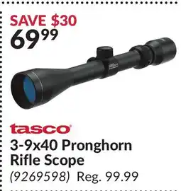 Princess Auto 3-9x40 Pronghorn Rifle Scope offer