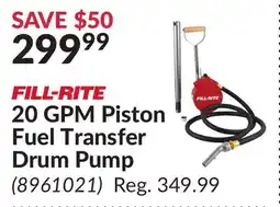 Princess Auto 20 GPM Piston Fuel Transfer Drum Pump offer