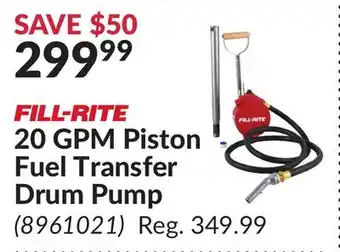 Princess Auto 20 GPM Piston Fuel Transfer Drum Pump offer