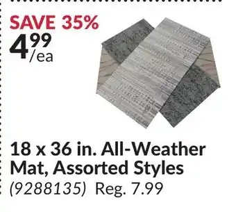 Princess Auto 18 x 36 in. All-Weather Mat, Assorted Styles offer