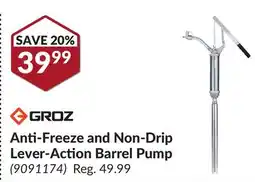 Princess Auto Anti-Freeze and Non-Drip Lever-Action Barrel Pump offer