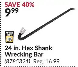 Princess Auto 24 in. Hex Shank Wrecking Bar offer