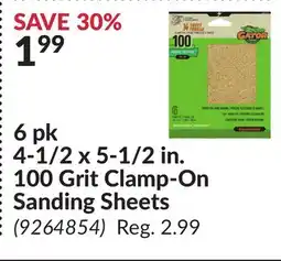 Princess Auto 1/2 x 5-1/2 in. 100 Grit Clamp-On Sanding Sheets offer