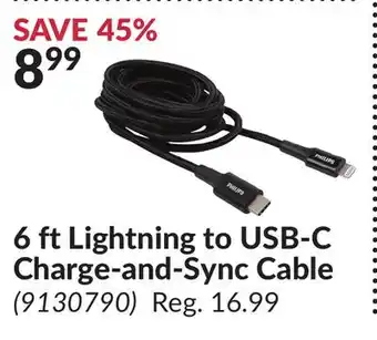 Princess Auto 6 ft Lightning to USB-C Charge-and-Sync Cable offer