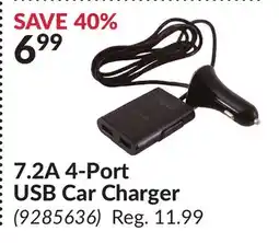 Princess Auto 7.2A 4-Port USB Car Charger offer