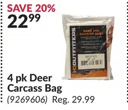 Princess Auto 4 pk Deer Carcass Bag offer