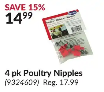 Princess Auto 4 pk Poultry Nipples offer