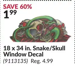 Princess Auto 18 x 34 in. Snake/Skull Window Decal offer