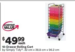 Michaels 10-Drawer Rolling Cart by Simply Tidy offer