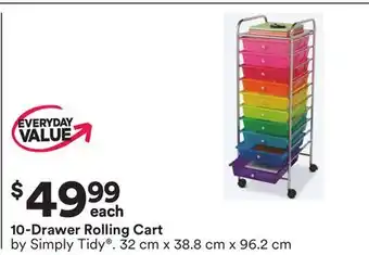 Michaels 10-Drawer Rolling Cart by Simply Tidy offer