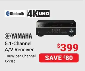 Visions Electronics YAMAHA 5.1-Channel A/V Receiver 100W per Channel offer