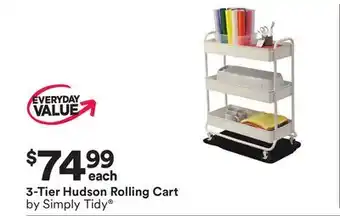 Michaels 3-Tier Hudson Rolling Cart by Simply Tidy offer