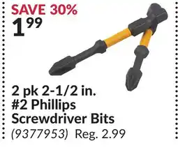 Princess Auto 2 pk 2-1/2 in. #2 Phillips Screwdriver Bits offer