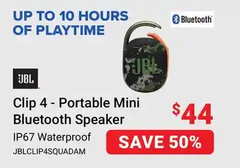 Visions Electronics Clip 4-Portable Mini Bluetooth Speaker IP67 Waterproof offer