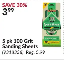 Princess Auto 5 pk 100 Grit Sanding Sheets offer