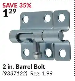 Princess Auto 2 in. Barrel Bolt offer