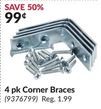 Princess Auto 4 pk Corner Braces offer