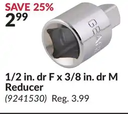 Princess Auto 1/2 in. dr F x 3/8 in. dr M Reducer offer