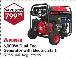 Princess Auto 6, 000W Dual-Fuel Generator with Electric Start offer