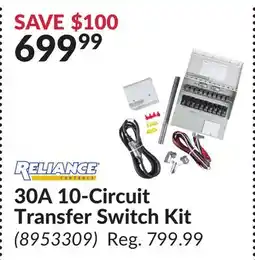 Princess Auto 30A 10-Circuit Transfer Switch Kit offer