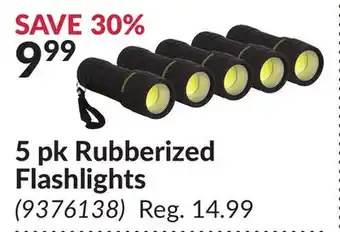 Princess Auto 5 pk Rubberized Flashlights offer