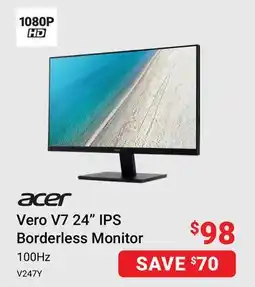 Visions Electronics Acer Vero V7 24 IPS Borderless Monitor offer