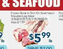 Oceans Fresh Food Market Frozen Bone In Skin on Goat Neck/Shoulder/Leg Meat offer