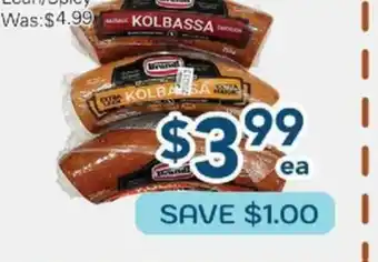 Oceans Fresh Food Market Brandt Kolbassa Chubs Regular/Extra Lean/Spicy offer