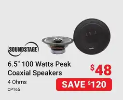 Visions Electronics 6.5 100 Watts Peak Coaxial Speakers offer