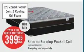 The Brick Springwall Salerno Eurotop King Mattress Set offer