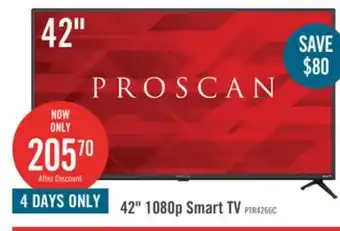 The Brick Proscan 42 1080p LED HDR 60Hz Roku Smart TV (PTR4266) offer