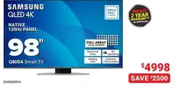 Visions Electronics SAMSUNG 98 Q80DA Smart TV NATIVE PANEL offer