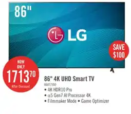 The Brick LG 86 4K UHD HDR10+ HGiG 60Hz webOS Smart TV (86UT7590PUA) offer