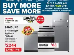 Visions Electronics SAMSUNG 3-Piece Major Appliance Package offer