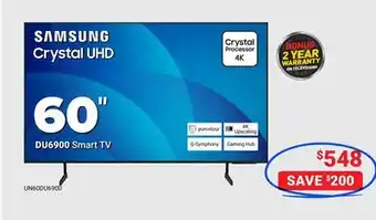 Visions Electronics Samsung 60 DU6900 Smart TV offer