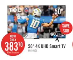 The Brick TCL 50 4K UHD LED HDR Pro+ 60Hz Google Smart TV (50S551G-CA) offer