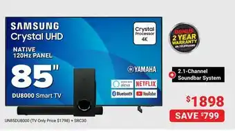 Visions Electronics SAMSUNG 85 Smart TV offer