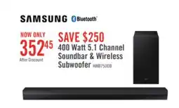 The Brick Samsung 5.1 CH Dolby Digital DTS Virtual:X Soundbar with Wireless 400W Subwoofer (HW-B750D/ZC) offer