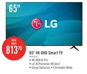 The Brick LG 65 4K UHD HDR10+ HGiG 60Hz webOS Smart TV (65UT7570PUB) offer