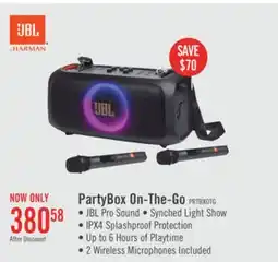 The Brick JBL PartyBox On-The-Go Essential 100W JBL Pro Sound Wireless Party Speaker (JBLPBOTGESAM) offer