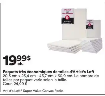 Michaels Paquets très économiques de toiles d'Artist's Loft offer