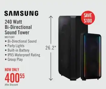 The Brick SAMSUNG 240W Bi-Directional Wireless IPX5 Water Resistant Party Speaker (MX-ST50B/ZC) offer