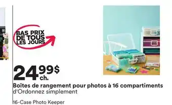 Michaels Boîtes de rangement pour photos à 16 compartiments d'Ordonnez simplement offer