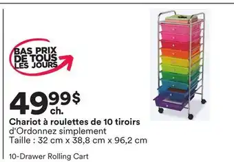 Michaels Chariot à roulettes de 10 tiroirs d'Ordonnez simplement offer