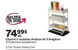 Michaels Chariot à roulettes Hudson de 3 étagères d'Ordonnez simplement offer