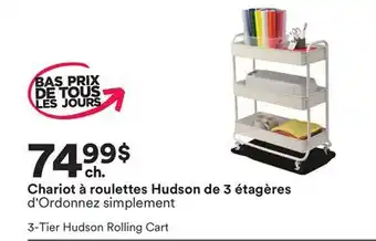 Michaels Chariot à roulettes Hudson de 3 étagères d'Ordonnez simplement offer