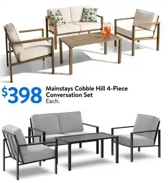 Walmart Mainstays Cobble Hill 4-Piece Conversation Set offer