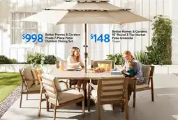 Walmart Better Homes & Gardens 10' Round 3-Tier Market Patio Umbrella offer