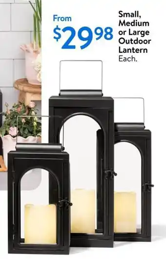 Walmart Small, Medium or Large Outdoor Lantern offer